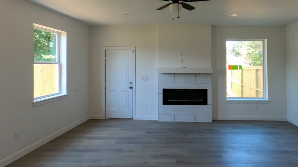 Inside view of a house along with a chimney