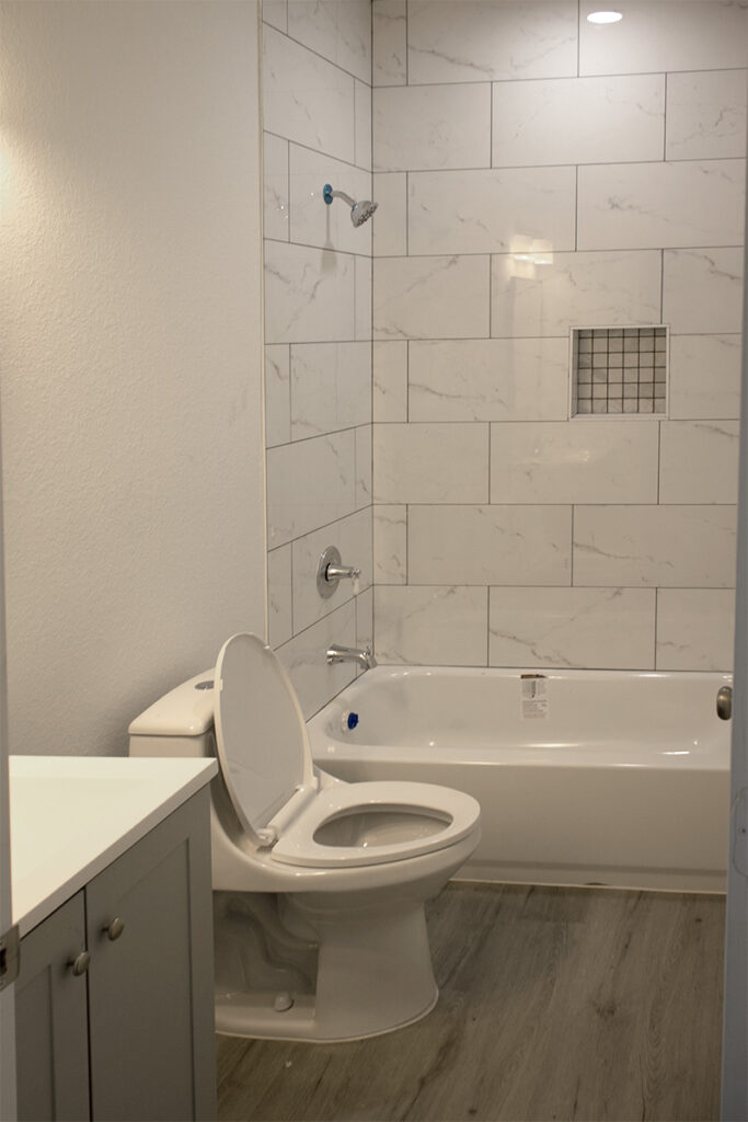 Inside view of a luxury house bathroom interior